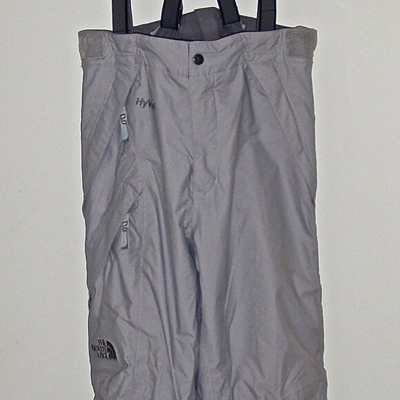 NORTH FACE WOMEN'S HYVENT GREY INSULATED SKI PANTS, DETACHABLE SUSPENDERS SIZE M - Picture 6 of 16